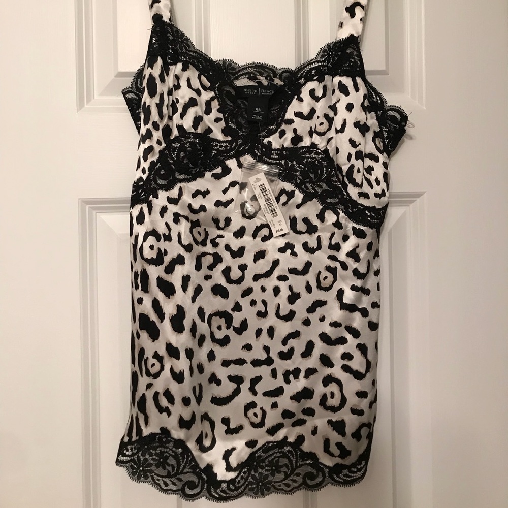 White HouseBlack Market leopard silk tank top